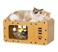 Gimars Rascador para Gatos 59,5 cm, Rascador Cartón para Gatos XL, Rascador Vertical para Gatos y Casa Cartón Gatos, Rascador Gato Pared para Rascar, Esconderse y Descansar, Soporta 20 kg