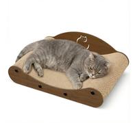 Gimars Rascador para Gatos 43 cm, Sofá de Cartón Ondulado para Gatos & Alfombrilla Rascadora, Lounger para Gatos de Interior, Protección de Muebles (Nogal)