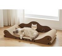 Gimars Rascador para Gatos XXL 78 cm, Rascador de Cartón y Alfombra Rascadora para Gatos, Paneles Laterales de Madera Maciza, Protección de Muebles para Gatos Grandes y Hogares con Varios Gatos, Nogal