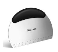 Gimars Raspador de Masa de Pan Donut Multiusos Cortador de Masa de Acero Inoxidable Cortador de Masa Mango de Silicona Accesorios de Cocina Pastelería