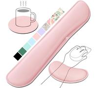 Gimars Reposamuñecas Teclado y Ratón, Reposa Muñecas Espuma con Memoria para Teclado Ergonómico Sedoso, Reposamuñecas Mouse Pad para Alivio del Dolor, Ordenador para Gaming Gamer Oficina PC, Rosa