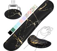 Gimars Reposamuñecas Teclado y Ratón, Reposa Muñecas Espuma con Memoria para Teclado Ergonómico Sedoso, Reposamuñecas Mouse Pad para Alivio del Dolor, Ordenador para Gaming Gamer Oficina, Mármol
