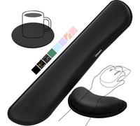 Gimars Reposamuñecas Teclado y Ratón, Reposa Muñecas Espuma con Memoria para Teclado Ergonómico Sedoso, Reposamuñecas Mouse Pad para Alivio del Dolor, Ordenador para Gaming Gamer Oficina Negro