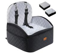 Gimars Reversible Asiento Perro Coche Felpa Larga&Corta Cojín Asiento para Perros Pequeños/Medianos hasta 16kg, Desmontable Lavable Antislip Transportin Perro Coche con 15cm Espuma Egg-Crate 28D, S