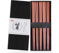 Gimars Set de 5 Palillos Japoneses, Palillos Reutilizables de madera, Palillos Chinos Reutilizables, Palillos para Comer Ramen, Sushi