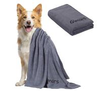 Gimars Toalla de Perro 140x70 cm de Microfibra, súper Absorbente, Secado rápido, Grande, para Perros Grandes, Gris