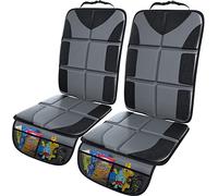 Gimars XL 2 Piezas Protector Asiento Coche Silla Bebe, [Compatible ISOFIX], Universal Impermeable Tela Oxford 600D Protector Silla Coche Niños con 2 Bolsillos de Malla, SUV Sedán Camión, Gris