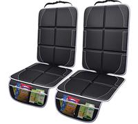 Gimars XL 2 Piezas Protector Asiento Coche Silla Bebe, [Compatible ISOFIX], Universal Impermeable Tela Oxford 600D Protector Silla Coche Niños con 2 Bolsillos de Malla, SUV Sedán Camión, Negro Gris