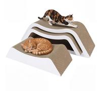 Gimars XXL Rascador para Gatos 3 en 1, Mueble Rascador para Gatos de Cartón Ondulado, Escalera para Sofá y Cama, Rampa de Acceso para Gatos Mayores y Munchkin, Cama Rascador
