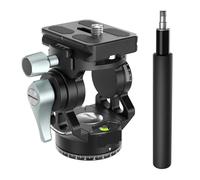 Gimbal Head, Cabezal hidráulico de vídeo hueco con empuñadura panorámica doble de 360° y cabezal de vídeo portátil, ligero y ajustable.(Single Panorama H3)