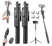 Gimbal Stabilizer - Master Every Move,2-in-1 Tripod & Selfie Stick with 360° Anti-Shake,Foldable,Bluetooth Remote,Long Extension,for Live Video Recording,Compatible for iPhone and Android (B,2PCS)