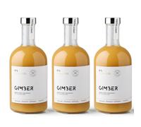Gimber BIO concentrado de jengibre, 100% natural y vegano, esencia premium | N°1 3x700ml Original Concentrado biológico de jengibre, esencia de jengibre sin alcohol con tomillo limón, concentrado vegano
