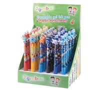 gimboo Bolígrafo retráctil con mina intercambiable de 0,5 mm/motivos monstruos/ 36 unidades/tinta: azul/borrable borrable/empaquetado en pantalla
