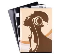 gimboo Cuaderno escolar/formato A4 60/60 hojas cuadriculadas/mixtas, paquete de 3 unidades/paquete, diseños surtidos/para jóvenes/niños/con margen, tarjetas blancas/cuadros azules