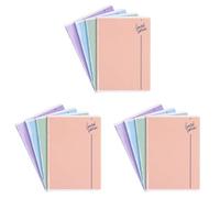 gimboo Cuaderno escolar/formato A5 60/60 hojas cuadriculadas/mixtas, paquete de 12 unidades/paquete, diseños surtidos/para niños para la escolarización para estudiantes de primaria/con borde/tarjetas