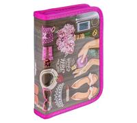gimboo Estuche Escolar/con Contenido/1 Compartimento/1 Solapa/Holidays/Rosa