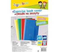 gimboo Juego de 25 fundas para cuadernos, DIN A5, transparente, color: mezcla de colores, lámina de polipropileno transparente, protector para cuadernos escolares, 150 μm 2285BTS14PL-99