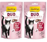 GimCat Duo Soft Snacks con Carne de Res con Queso - 1 Bolsa (1 x 50 g) (Paquete de 2)