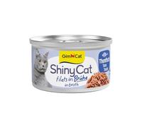 GimCat Filete ShinyCat en Caldo de atún - alimento húmedo con Pescado - 24 latas (24 x 70 g)