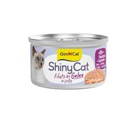 GimCat Filete ShinyCat en Jalea de atún con gambas - Comida húmeda con Pescado - 24 latas (24 x 70 g)