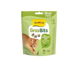 GimCat Gras Bits - Con vitaminas naturales y nutrientes de la hierba deshidratada - Sin azúcar añadido ni cereales - Pack de 6 (6 x 140 g)