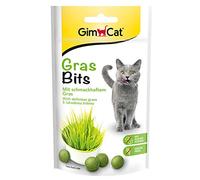 GimCat Grass bits - Bocadillos para Gatos sin Cereales Ricos en vitaminas Que contienen Hierba Real