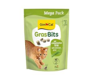 GimCat Hierba bits - Bocadillo para Gatos sin Cereales y Rico en vitaminas con Hierba Real - 1 Bolsa (1 x 425 g)