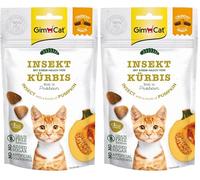 GimCat Insecto crujiente con Calabaza - Golosinas para Gatos crujientes y ricas en proteínas - 1 Bolsa (1 x 50 g) (Paquete de 2)