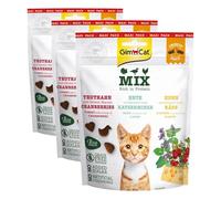 GimCat Mezcla de Aperitivos crujientes - Golosinas para Gatos crujientes y ricas en proteínas - 1 Bolsa (1 x 140 g) (Paquete de 3)