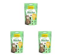 GimCat Mini palitos de Pollo con Hierba gatera, pequeños Aperitivos para un Placer Especial - 1 Bolsa (1 x 50 g) (Paquete de 3)