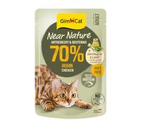 GimCat Near Nature - Comida húmeda sin Cereales para Gatos a Partir del 7º Mes con fórmula Adecuada para Las Especies y al Final de la Bolsa, 16 Bolsas (16 x 85 g)