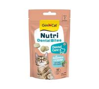 GimCat Nutri Dental Bites - Delicioso Aperitivo con una Receta específica para el Bienestar de tu Gato - 1 Bolsa (1 x 40 g)