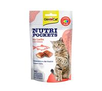 GimCat Nutri Pockets con Salmón - Snack crujiente para Gatos con Relleno cremoso e Ingredientes funcionales - 1 Bolsa (1 x 60 g) (Paquete de 6)