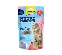 GimCat Nutri Pockets Fish Salmon - Snack crujiente para gatos con ingredientes funcionales - 1 bolsa (1 x 60 g)