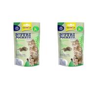 GimCat Nutri Pockets Insect & Catnip - Bocadillo crujiente para Gatos con Ingredientes funcionales - 1 Bolsa (1 x 60 g) (Paquete de 2)