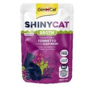 GimCat ShinyCat Broth Atún con Gambas Sobres para Gatos 24 x 70 gr