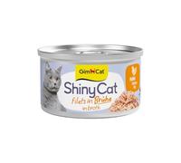GimCat ShinyCat Filete en Caldo de Pollo - Comida húmeda con Carne - 24 latas (24 x 70 g)