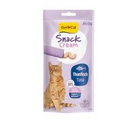 GimCat Snack Cream Atún - Deliciosa Crema de Aperitivos para Gatos en porciones prácticas envasadas Individualmente - 6 Unidades (6 x 15 g)