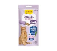 GimCat Snack Cream Duo Atún y Hierba - Deliciosa Crema de Aperitivos Duo para Gatos en porciones prácticas envasadas Individualmente - 6 Unidades (6 x 15 g)