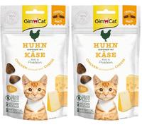 GimCat Snacks crujientes Pollo con Queso - Golosinas para Gatos crujientes y ricas en proteínas - 1 Bolsa (1 x 50 g) (Paquete de 2)