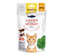 GimCat Snacks crujientes Salmón y Espinacas - Golosinas para Gatos crujientes y ricas en proteínas - 1 Bolsa (1 x 50 g)