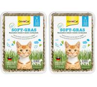 GimCat Soft Hierba - Tierna Hierba para Gatos Rica en vitaminas, de Crecimiento rápido en Solamente 5 a 8 días - 1 Bandeja (1 x 100 g) (Paquete de 2)