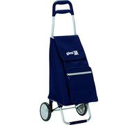 Gimi Argo - Carro de la compra, con 2 ruedas, bolsa impermeable de poliéster, capacidad de 45 litros, azul, 37 x 33 x 95,5 cm