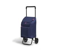 Gimi Argo Urban Carro de la Compra Ligero, Capacidad de Carga 42 Litros, Bolsillo Frontal con Cremallera, con Ruedas Resistentes a la Lluvia, para la Compra de Alimentos, 36 x 30 x 94 cm, Azul