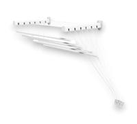 Gimi Lift 160 Tendedero de pared y techo de acero, 9,5 m de longitud de tendido, blanco, metal, exterior