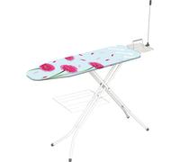 GIMI Tabla de planchar Prestige, con soporte para caldera, con rejilla de lavandería, para zurdos, con antena de tensión de alambre, ajustable en altura, metal, colores surtidos, tamaño mediano, parte superior de 122 x 38 cm