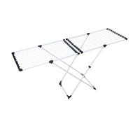 Gimi Tendedero con Patas X Extensible, Acero, Blanco, 57x6x129 cm