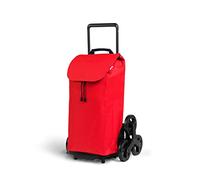 Gimi Tris Urban Rojo - Carro de la compra con 6 ruedas, bolsa impermeable, poliéster, capacidad 52L, rojo, 44.1 x 50.7 x 95.6 cm, Grande