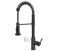 GIMILI Glossy Black Touchless Kitchen Faucets with Pull Down Sprayer Single Handle Spring Kitchen Faucet