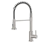 GIMILI Kitchen Faucet with Pull Down Sprayer High Arc Single Handle Spring Kitchen Sink Faucet Brushed Nickel Modern Stainless Steel Kitchen Faucets